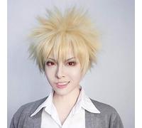 My Hero Academia Baku No Hero Bakugou Katsuki Bakugo Short Linen Blonde Heat Resistant Cosplay Costume Anime Wig