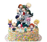 My Hero Academia Birthday Party Supplies, Including 1 Large Cake Topper 6 Cupcake Toppers, Cartoon Anime Cake Toppers Big Size of DIY Cake Decorating for Anime MHA Fans Boys Girls Party Favors 2Pcs