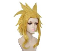 My Hero Academia Boku no Hiro Akademia All Might Short Golden Synthetic Heat Resistant Cosplay Hair Wig+One Cap YB-200