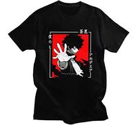 My Hero Academia Dabi T Shirt Men Cotton Awesome T-Shirt Short Sleeve Anime Manga MHA Blueflame Tee Tops Loose Fit Clothing Gift Black L Black
