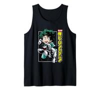My Hero Academia Deku Action Pose with Kanji Anime Tank Top