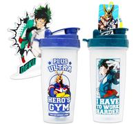 My Hero Academia Drinkware for Adults - Anime Bundle with 32 Oz Water Bottle and 20 Oz Shaker Bottle Plus More Merchandise for Men, Women