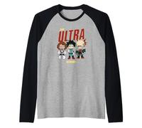 My Hero Academia Go Beyond Chibi Character Collage Anime Raglan Baseball Tee