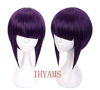 My Hero Academia Kyoka Jiro Cosplay Wigs 30cm Purple Black Heat Resistant Short Synthetic Hair Perucas Cosplay Wig+Wig Cap