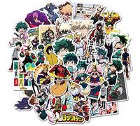 My Hero Academia Laptop Stickers, Cartoon Graffiti Decals for Water Bottle HydroFlask Notebook Planner Computer Skateboard, Vinyl Waterproof Anime Sticker for Children Kids Teens Boys Girls, 50 Pack
