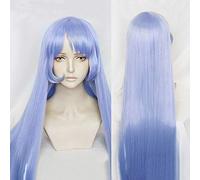 My Hero Academia Nejire Hado Hadou 110cm Long Soft Blue Straight Heat Resistant Hair Cosplay Costume Wig + Free Wig Cap