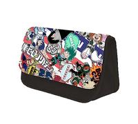 My Hero Academia Pencil Case Bag MHA Pen Box Large Capacity Double Layer Pen Pouch with Zipper Back To School Supplies Student Stationery Bag