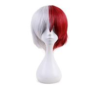 My Hero Academia Shoto Todoroki Shouto White Red Short Wig Cosplay Costume Boku no Hero Academia Heat Resistant Hair Men Wigs