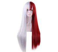 My Hero Academia Todoroki Shoto Women Long Straight Wig Cosplay Costume Boku no Hero Academia Heat Resistant Synthetic Hair Wigs