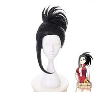 My Hero Academia YAOYOROZU MOMO Women Black Wig With Chignon Cosplay Costume Boku no Hero Academia Heat Resistant Hair Wigs
