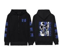 My Hero Academia Zipper Hoodies Black Long Sleeve Comfortable Hip Hop Y2k Manga Pullovers Drop Shoulder Cartoon Anime Harajuku Jackets (L,color 04)