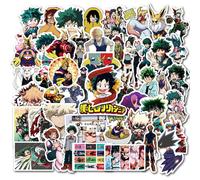 My Hero Academias Stickers for Skateboard, 50pcs Cool Anime Waterproof Vinyl Decal for Teen Kids Laptop,Travel Case,Phone,Bike, Water Bottle,Guitar