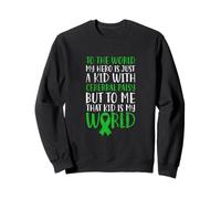 My Hero Is A Kid With Cerebral Palsy CP Mom Dad Distressed Sweatshirt