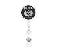 My Hero is Now My Angel Brain Cancer Awarene Retractable Badge Holder Reel Clip Id Card Holder forNurse Student Office Worker