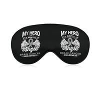 My Hero is Now My Angel Brain Cancer Awarene Sleep Masks Eye Cover Blackout with Adjustable Elastic Strap Night Blindfold for Women Men Yoga Travel Nap