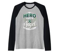 My Hero is Now My Angel Gallbladder Cancer Awareness Raglan Baseball Tee