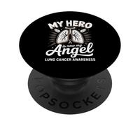 My Hero Is Now My Angel Lung Cancer Awareness PopSockets Adhesive PopGrip