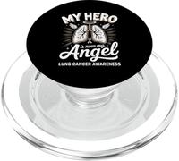My Hero Is Now My Angel Lung Cancer Awareness PopSockets PopGrip for MagSafe