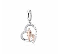 My Hero Love Heart Dad Father Daughter Grandad Charm Bead Pendant 925 Sterling Silver Compatible With Pandora Charm Moments Bracelet (My Dad My Hero Love Heart)