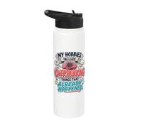 My Hobbies Include Overthinking Funny Anxious Mind Quote Stainless Steel Insulated Water Bottle