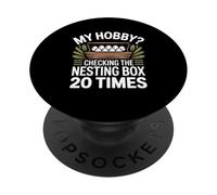 My Hobby Checking Nesting Box 20 Times Chicken Farmer Humor PopSockets Adhesive PopGrip