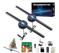 My Holo Screen Hologram Fan, 3D Hologram LED Fan Projector Holographic Christmas Tree,16.5" HD LED Fan Projector, Wifi & App Remote, For Shop, Bar, Christmas(2pcs)