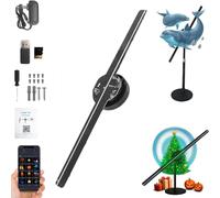 My Holo Screen, Myholoscreen, 16.5-Inch 3D Hologram LED Fan Projector, With Wifi ＆ App Control, Christmas Halloween Picture Spinner, For Bar, Christmas, Halloween (1pc)