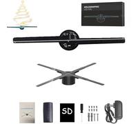 My Holo Screen - MyHoloScreen Hologram Fan, 3D Holographic Fan Projector with Wifi and App Control, Rotating Display LED Screen for Ultra-Clear Floating Visual (A,42cm)