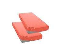 My Home 100% Cotton Extra Deep Fitted Sheet - European Sizing Coral