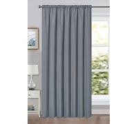 My Home 59" x 54" Linen Look Grey Voile Panel, Slotted Top Curtain