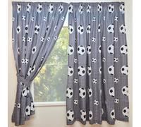 My Home 66" X 72" Football Grey Pencil Pleat Curtains