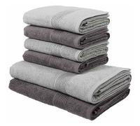 My Home 'Anna' 6 Piece Towel Bale Anthracite/grey
