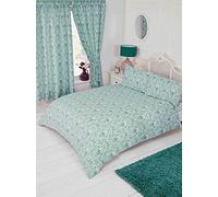 My Home Double Bed Annette Duck Egg, Duvet/Quilt Cover Bedding Set, Floral Damask Design, Teal Blue Green Turquoise