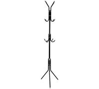My Home Essentials® Hat Coat Stand, 12 Hooks Coat Stand Free Standing Hanger Hall Umbrella Holder Hooks Office Entryway - White, Black, Blue (Black)