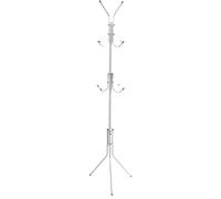 My Home Essentials® Hat Coat Stand, 12 Hooks Coat Stand Free Standing Hanger Hall Umbrella Holder Hooks Office Entryway - White, Black, Blue (White)