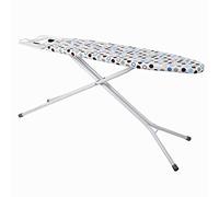 My Home Essentials® MHEIB1 Ironing Board, 110cm x 30cm, Steam Iron Rest Holder, Folds Away Flat, Non-Slip Feet (White Dot)