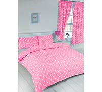 My Home King Size Bed Polka Dot Pink/White, Duvet/Quilt Cover Bedding Set, Modern Spot Dot Design