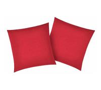 My Home Luisa Pack of 2 Cotton Plain Cushion Covers Red