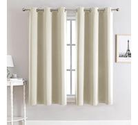 My home store Cream Blackout Curtains for Bedroom Super Soft Solid Thermal Insulated Eyelet Blackout Curtains for Living Room, W 46" x L 54" (2 Panels)