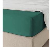 My home store Fitted Sheet 25 cm Deep Brushed Microfiber Ultra Soft No-Iron Wrinkle-Resistant Plain Dyed Fitted Bed Sheets Hypoallergenic Breathable Sheets (Emerald, Double)