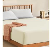 My Home Store Fitted Sheets King Size 100% Egyptian Cotton 300TC Hotel Quality 30 cm Fitted Bedsheets (Cream)