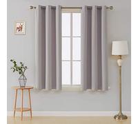 My home store Grey Blackout Curtains for Bedroom Super Soft Solid Thermal Insulated Eyelet Blackout Curtains for Living Room, W 66" x L 72" (2 Panels)