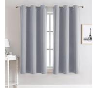 My home store Grey Blackout Curtains for Bedroom Super Soft Solid Thermal Insulated Eyelet Blackout Curtains for Living Room, W 46" x L 54" (2 Panels)