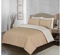 My Home Store Microfiber Reversible Duvet Cover Set Super Soft Easy Care Non Iron Bedding Sets (Mink (Cream Reverse), Super King)