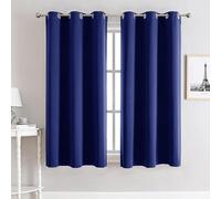 My home store Navy Blackout Curtains for Bedroom Super Soft Solid Thermal Insulated Eyelet Blackout Curtains for Living Room, W 46" x L 54" (2 Panels)