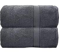 My home store Premium Jumbo Bath Sheets - 90 x 180 cm 2 Pack - 100% Combed Cotton Highly Absorbent and Quick Dry Extra Large Bath Towel Sheet Set - Super Soft Hotel Quality Towel (Silver)