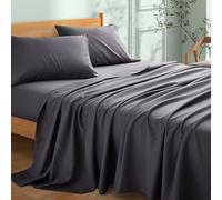 My Home Store Premium Soft Flat Sheet 100% Egyptian Cotton 300TC Hotel Quality Easy Care Flat Bed Sheets Fade Resistant Bedding (Charcoal, King (250 x 280cm))