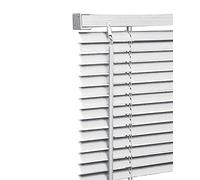 My Home Store PVC White Blinds for Windows - Venetian Slats Blind Easy Fit Trimmable Fittings - Window Treatment Shutter Twist Open Close (45cm wide (17.7") x 213cm Drop)