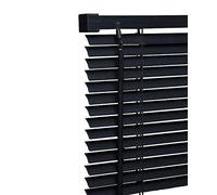 My Home Store PVC window Venetian Blind Blinds Easy Fit Trimmable Fittings Window Treatment Shutter Twist Open Close (Black-PVC, 75cm wide (29.5") x 150cm Drop)