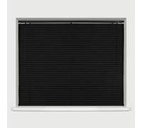 My Home Store PVC Window Venetian Blind Trimmable Easy Fit Windows Treatment Shutters Twist Open Close Fittings Blinds For Office Kitchen Home (180cm width x 150cm drop, Black PVC Blind)